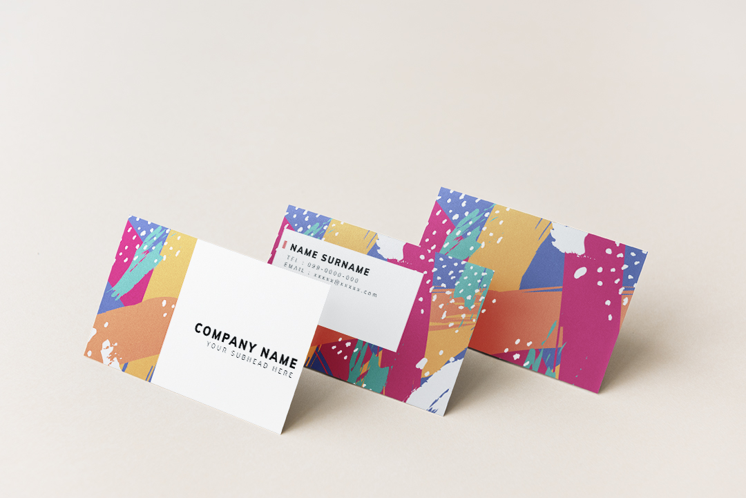 Diseño de maqueta de tarjetas de visita coloridas